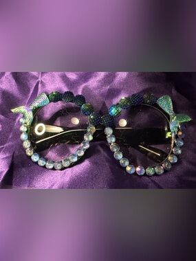 Iridescent Sequin & Crystal Accent fashion glasses
